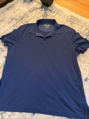 Tasso Elba Navy Blue Short Sleeve Polo